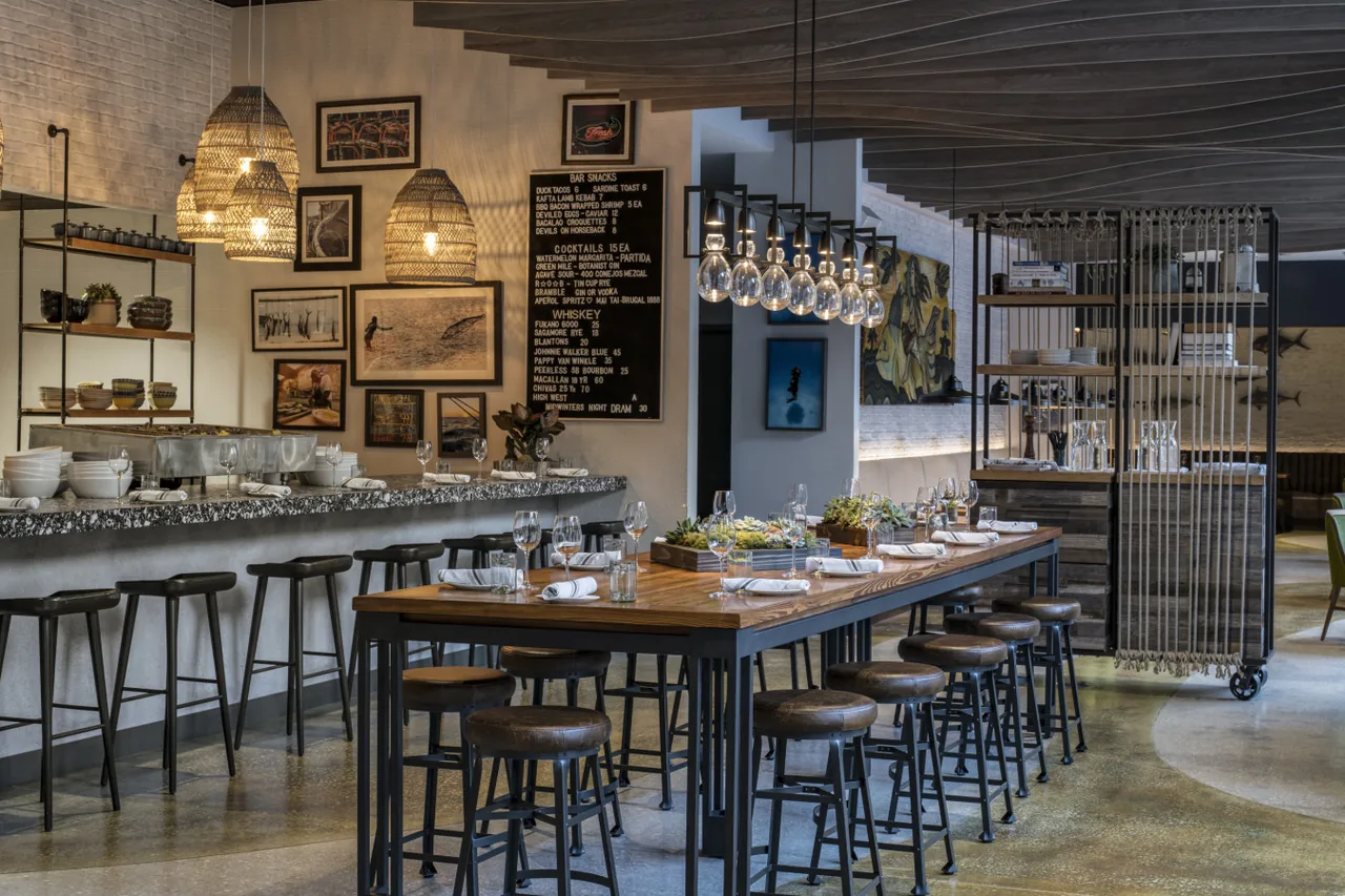 The River Oyster Bar interior with bar seating