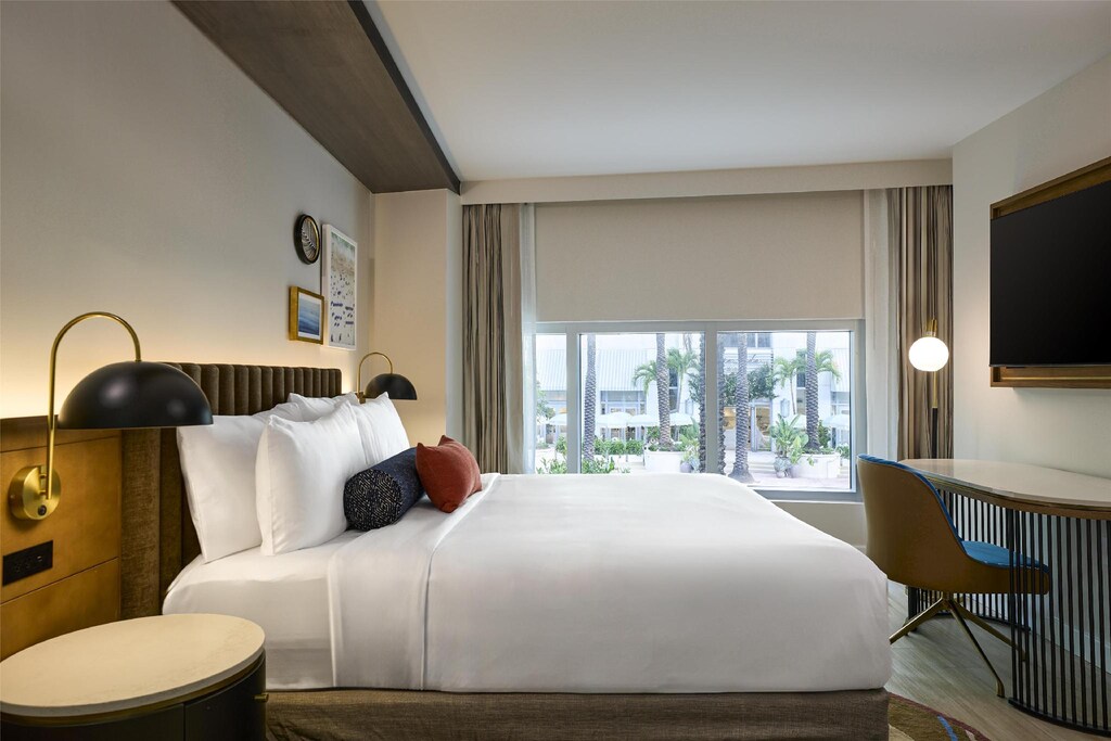 Guest room with ocean-facing window at the Hyatt Centric South Beach